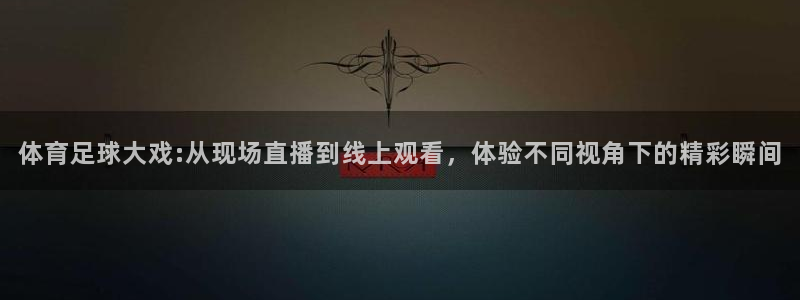 体育足球大戏:从现场直播到线上观看，体验不同视角下的精彩瞬间